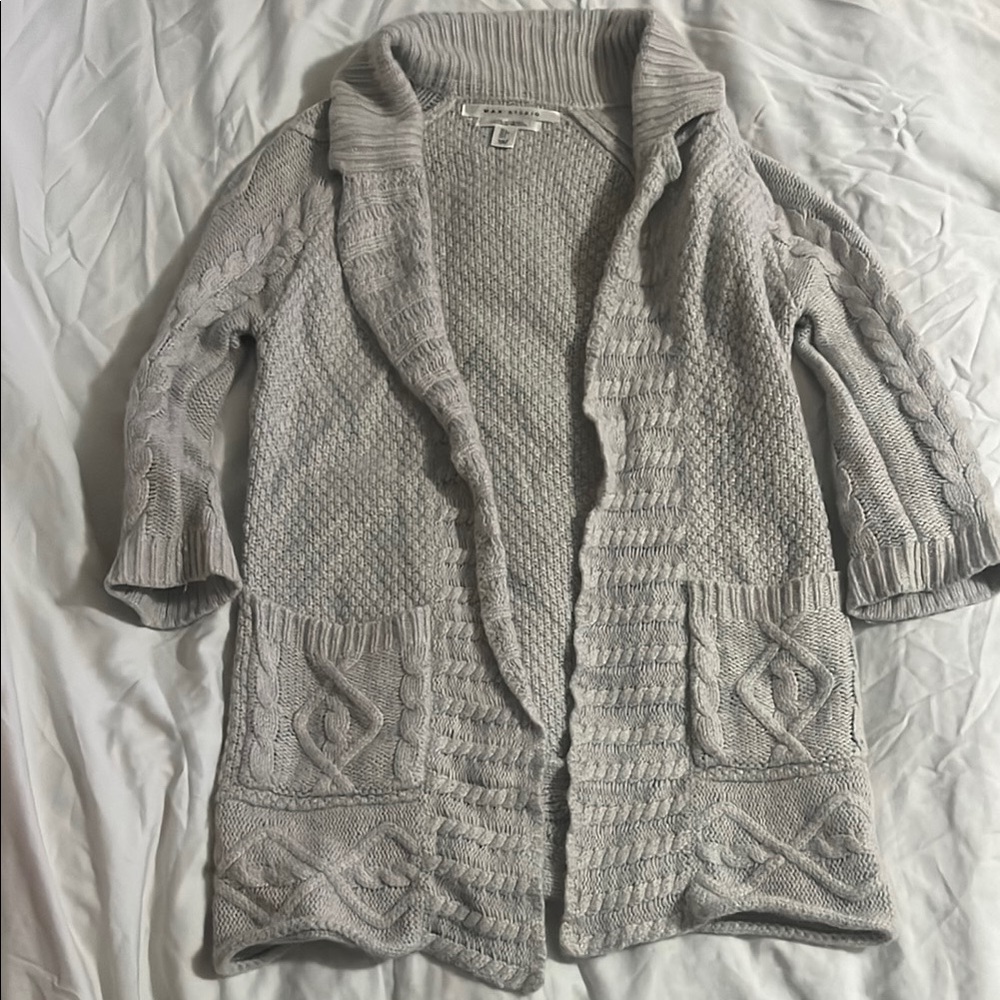 Max Studio Gray Knit Cardigan Sweater